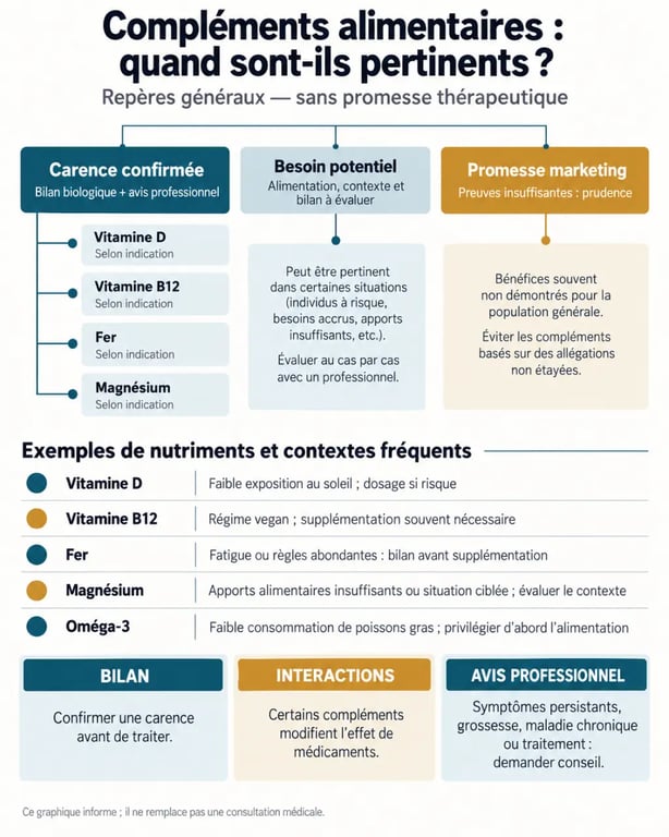 Quels compléments alimentaires prendre selon son profil et les précautions à connaître