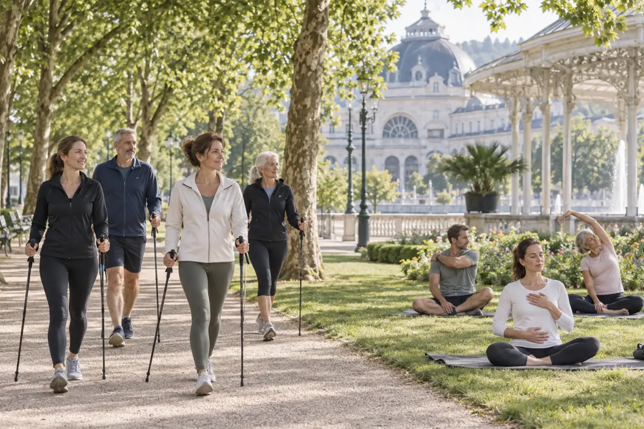 Sport nature santé à Vichy : marche nordique, stretching postural et Do In en petits groupes