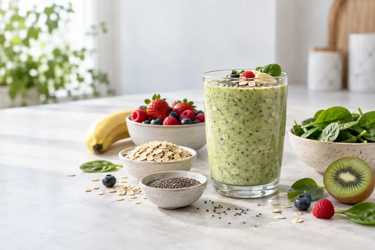 Un smoothie minceur rassasie mieux avec des fibres et une vraie texture