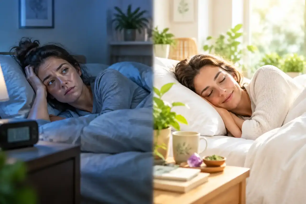 Chambre lumineuse et apaisante préparée pour une nuit de sommeil naturel