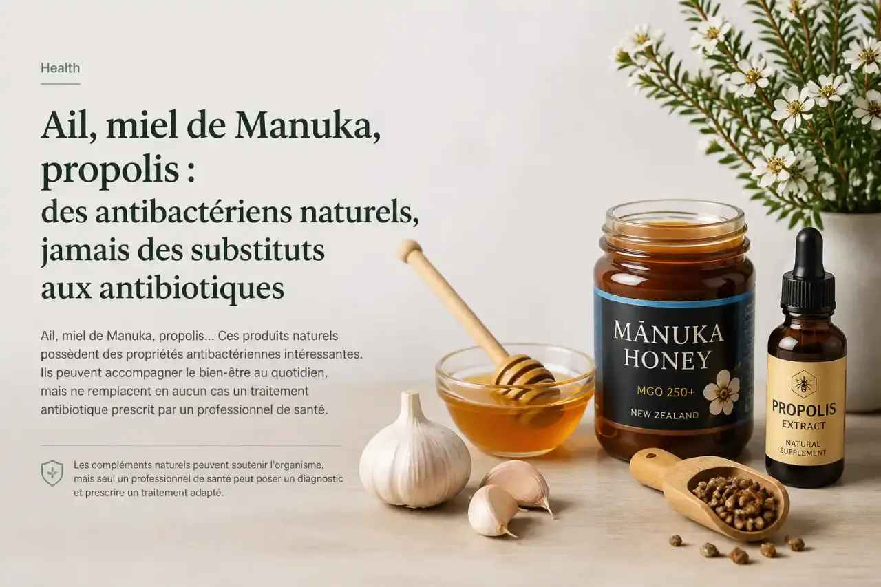 Ail, miel de Manuka, propolis : des antibactériens naturels, jamais des substituts aux antibiotiques