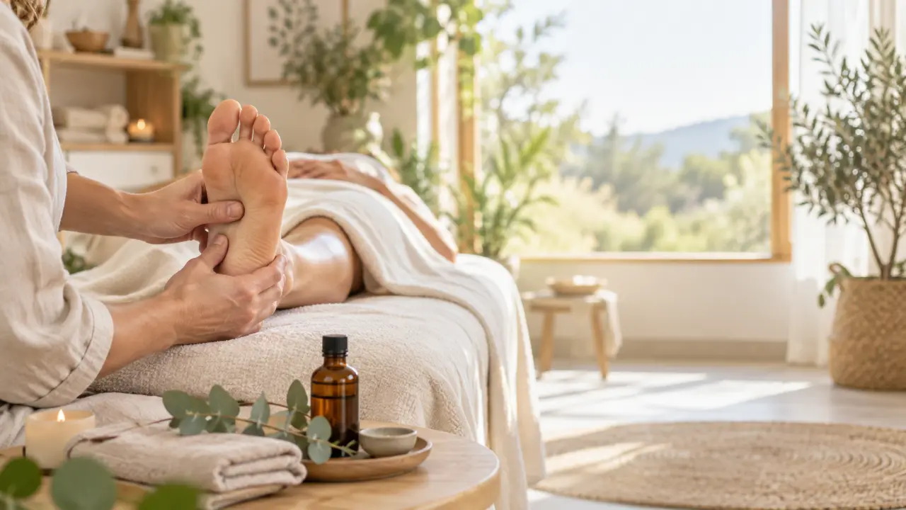 Séance de soin bien-être pour apaiser le stress dans un espace naturel et lumineux