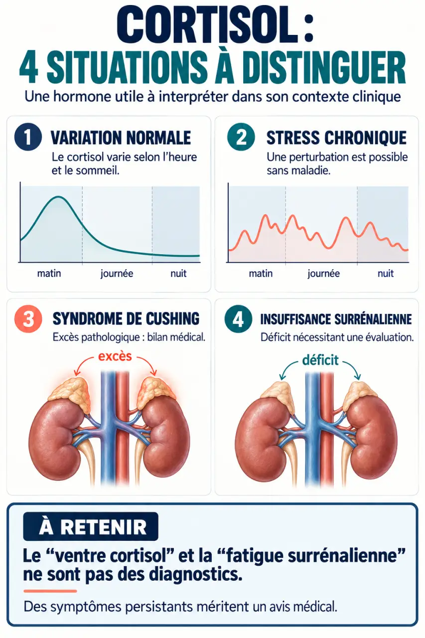 Détox cortisol perte de poids : différences entre stress chronique et troubles surrénaliens