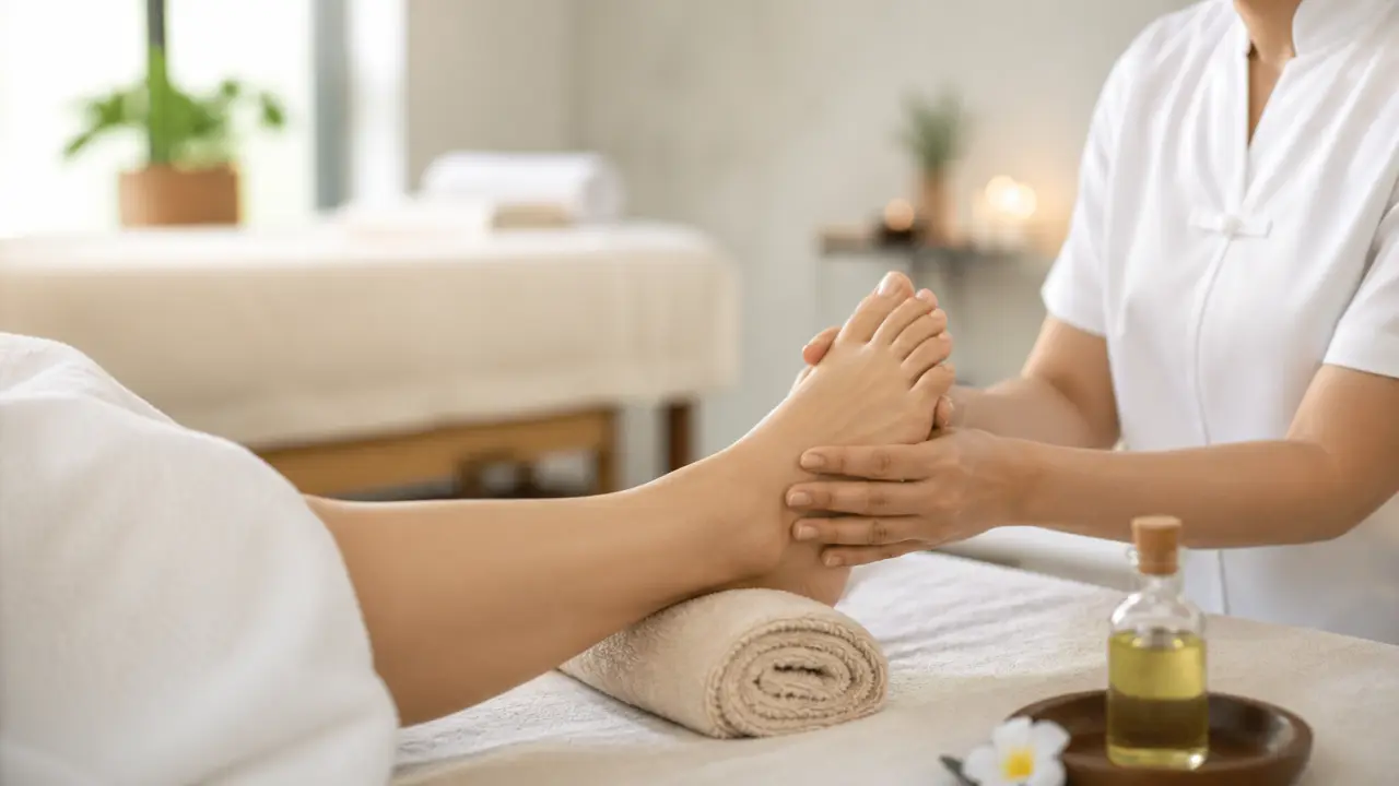 Espace de bien-être lumineux et apaisant, propice à la détente et aux soins naturels